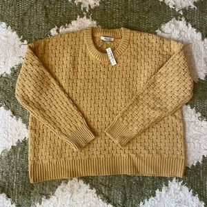 NWT Madewell Basketweave-Stitch Sweater — Size Small, Autumn Gold